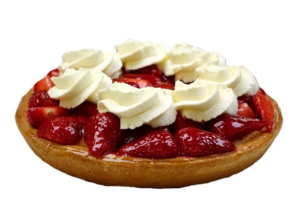 Middel aardbeien +slagroom vlaai